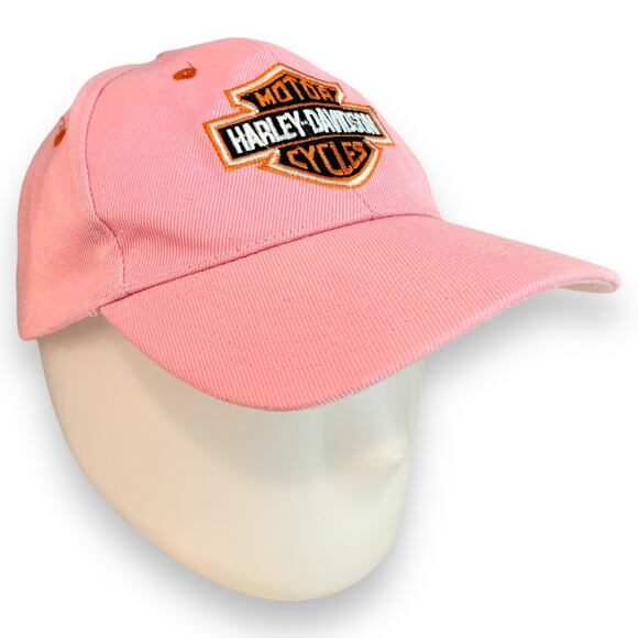 Harley Davidson Pink Dad Hat Strapback Embroidered Cotton Cap Barbiecore Biker - Picture 1 of 8